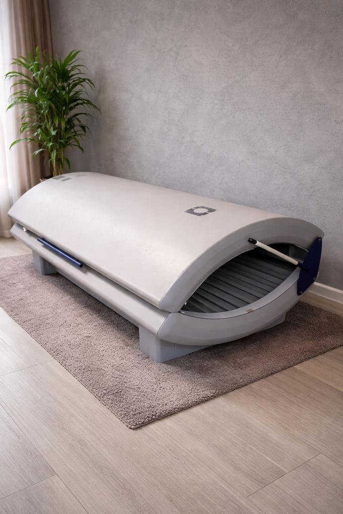 Zonnebank – 23 grote lampen + 5 gezichtsbruiners, Ophalen, Gebruikt, Zonnebank dubbelzijdig, 15 lampen of meer