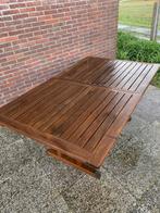 Teak tuintafel 180 x 110 cm uitschuifbaar met stoelen, Tuin en Terras, Ophalen, Gebruikt