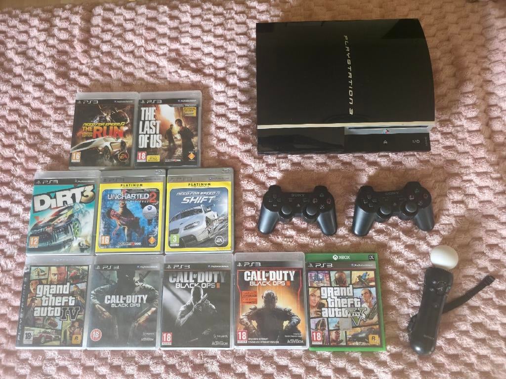 Playstation 3 Phat 320GB Met Games, Games en Spelcomputers, Met games, Phat, Met 2 controllers, Refurbished