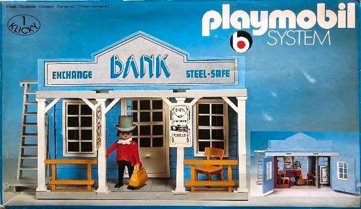 Vintage playmobil Western bank en Western Saloon, Collections, Marques & Objets publicitaires, Enlèvement ou Envoi