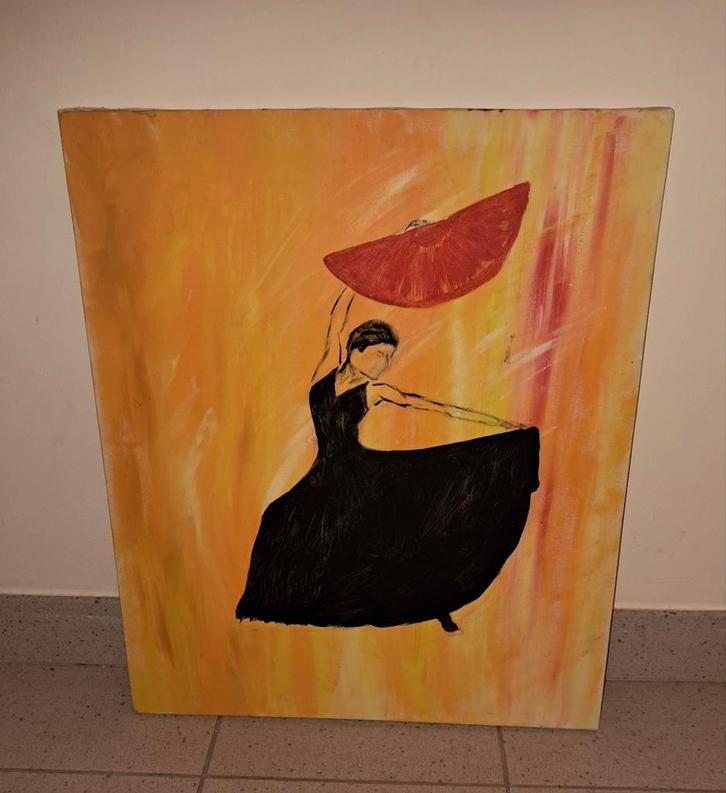 Schilderij 50 x 60 cm, Antiquités & Art, Art | Peinture | Abstraite, Enlèvement