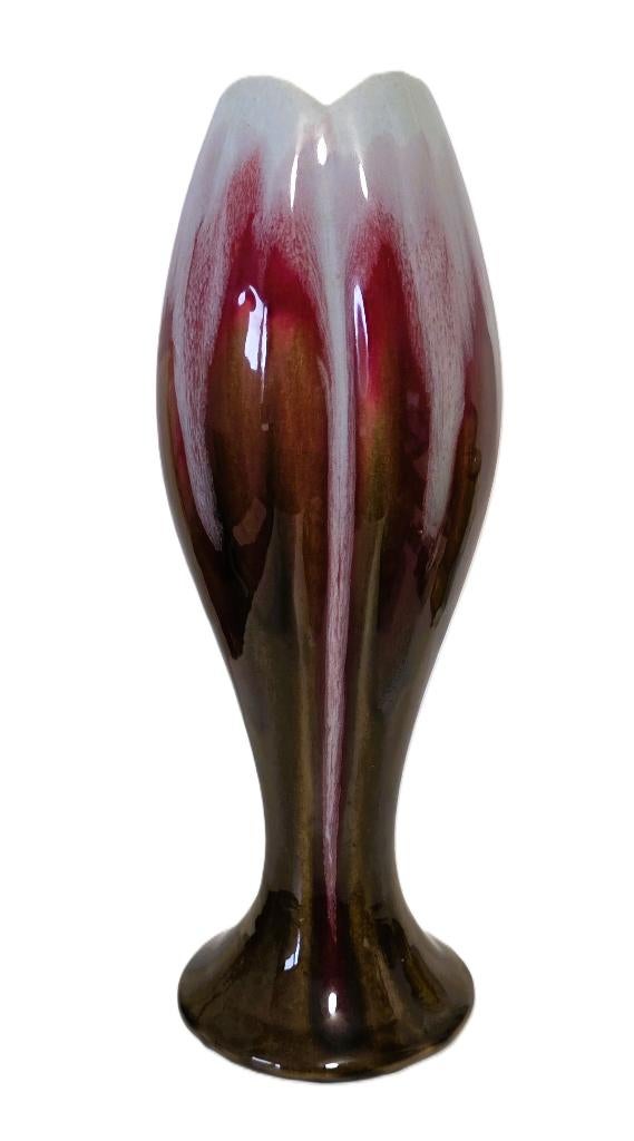 Grote antieke tulpenvaas in keramiek., Ophalen of Verzenden