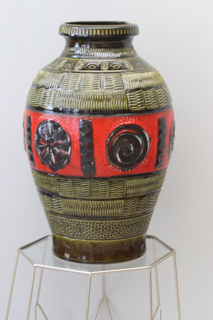 Grand Vase vintage 1970 céramique Germany 50cms, Antiquités & Art, Enlèvement ou Envoi