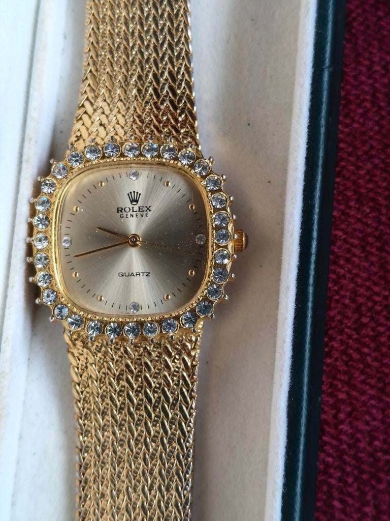 Nep ROLEX verguld vintage horloge, Handtassen en Accessoires, Ophalen of Verzenden, Rolex