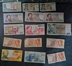 Lot oude bankbiljetten: Belgische Frank (NBB) + Italiaanse L, Postzegels en Munten, Ophalen of Verzenden, Bankbiljetten