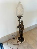 Bronzen Cleopatra tafellamp, Antiek en Kunst, Ophalen, Brons