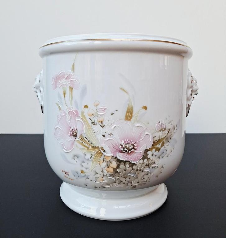Vintage Limoges porseleinen bloempot of wijnkoeler, Antiek en Kunst, Antiek | Porselein, Ophalen of Verzenden