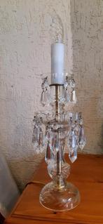 Antieke kristallen tafellamp, 47 cm , z. goede staat, Ophalen of Verzenden