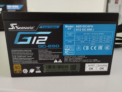 Seasonic G12 GC-650 80+ Gold voeding, Computers en Software, Interne voedingen, Zo goed als nieuw, Ophalen of Verzenden