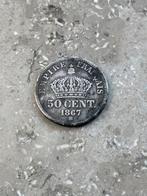 1867 Napoleon III Silver 50 Cent, Ophalen, 50 cent