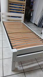 Lit 90x190cm en bois blanc sans sommier, Ophalen, Gebruikt, Wit, Hout