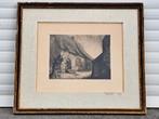 Gravure coin de ferme signe pierre paulus, Antiek en Kunst, Ophalen of Verzenden
