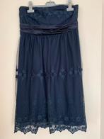 Strapless blauwe chiffonjurk, Blauw, Zo goed als nieuw, Boven de knie, Esprit