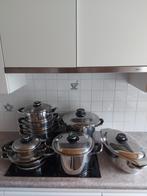 kookpotten en pannen, Huis en Inrichting, Keuken | Potten en Pannen, Inox, Gebruikt, Keramische plaat, Ophalen