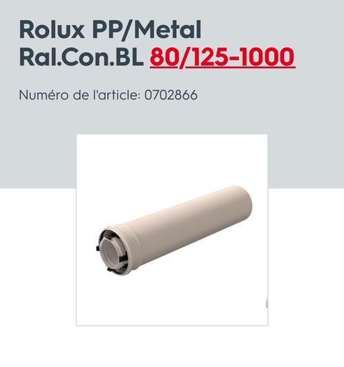 Conduit Rolux PP/Metal Ral.Con.BL 80/125-1000, Bricolage & Construction, Ventilation & Extraction, Neuf