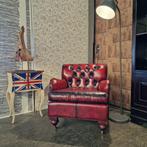 Chesterfield Bolton fauteuil - Antiek rood, Antiek en Kunst, Ophalen