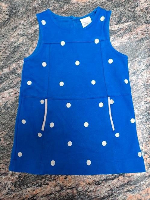 Mt 82 Blauwe jurk zonder mouwen witte bolletjes, Kinderen en Baby's, Babykleding | Maat 80, Gebruikt, Meisje, Jurkje of Rokje