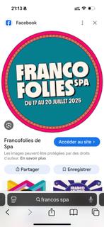 Francos spa 25 - samedi 19/07 - 2 adultes et 2 enfants, Tickets en Kaartjes, Drie personen of meer