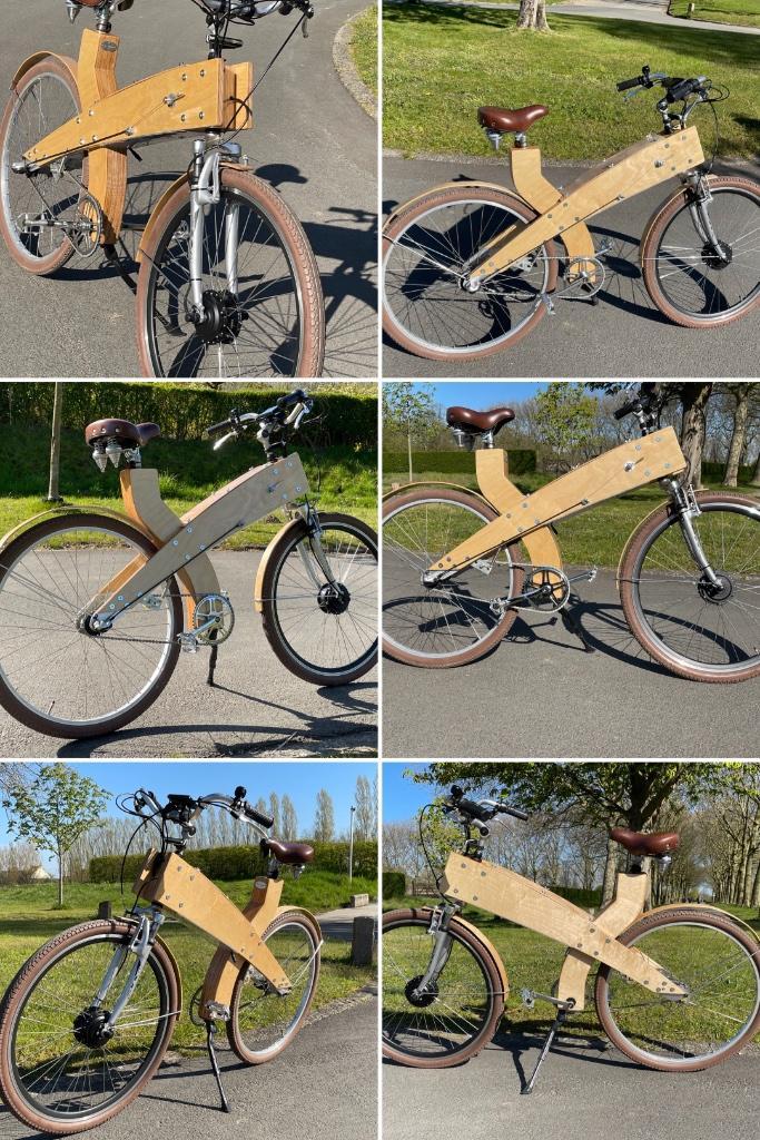 Groene houten E bike, Fietsen en Brommers, Fietsen | Heren | Herenfietsen, Zo goed als nieuw, Overige merken, 57 tot 61 cm, Versnellingen