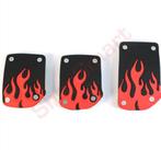 pedalen set in vlammen design kleur zwart/rood, Ophalen of Verzenden