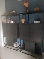 Industrial metal black cabinets set of 2, Huis en Inrichting, Ophalen, 200 cm of meer, 150 tot 200 cm, Metaal