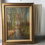 Schilderij met olie verf, mooie kader., Ophalen of Verzenden