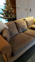 rieten salon, beige / bruin, Huis en Inrichting, Ophalen, Gebruikt, 150 tot 200 cm, Driepersoons