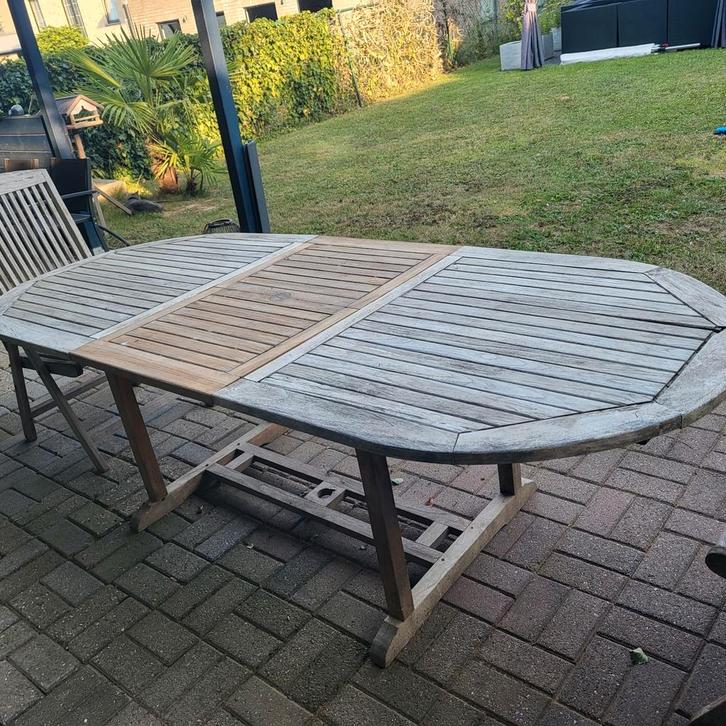 Tuinset teak, Tuin en Terras, Tuintafels, Gebruikt, Ophalen