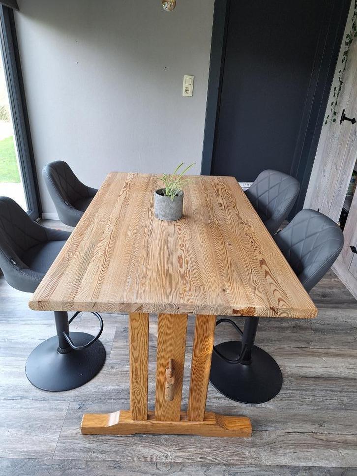 Volhouten keukentafel, Huis en Inrichting, Tafels | Eettafels, Gebruikt, 50 tot 100 cm, 100 tot 150 cm, Vier personen, Rechthoekig