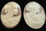 Camee Cameo Sieraad Broche Amulet Hanger Schelp, Verzenden, Overige materialen, Broche