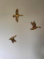 3 goud gekleurde vogels, Maison & Meubles, Accessoires pour la Maison | Décorations murale, Comme neuf, Enlèvement ou Envoi