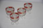 Vintage 4 kleine likeur glas / champagne of desert glaasje, Ophalen of Verzenden