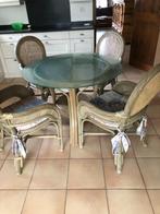Rotantafel en stoelen, Ophalen, Riet of Rotan, Gebruikt, Bruin