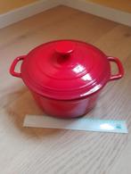 Kookpot geëmailleerd gietijzer rood - 26 cm, Ophalen of Verzenden, Zo goed als nieuw, Gietijzer