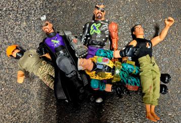 Action Man actiefiguren, waaronder de aartsvijand Dr. X.  beschikbaar voor biedingen