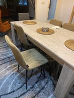 Eet kamer met 4 stoelen, Huis en Inrichting, Ophalen, Glas, 150 tot 200 cm, Zo goed als nieuw