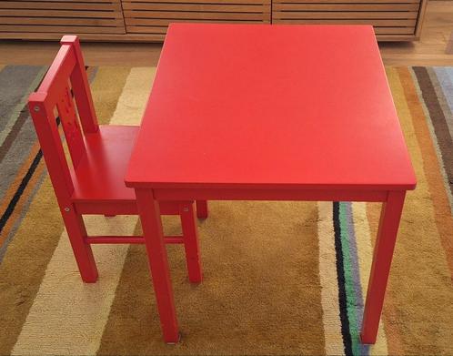 Kindertafel + stoel Ikea (A), Kinderen en Baby's, Kinderkamer | Tafels en Stoelen, Gebruikt, Ophalen