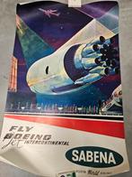 Originele Sabena Boeing affiche ca. 1955, Verzamelen, Luchtvaart en Vliegtuigspotten, Ophalen of Verzenden, Zo goed als nieuw