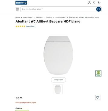 Planche de wc neuf  abattant allibert baccarat beschikbaar voor biedingen