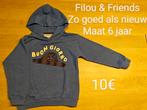 Hoodie Filou&Friends maat 110/116, Kinderen en Baby's, Trui of Vest, Filou & Friends, Ophalen of Verzenden, Zo goed als nieuw