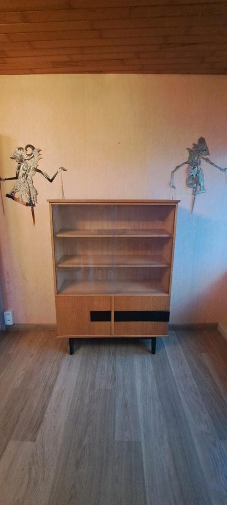 Vintage vitrinekast, Huis en Inrichting, Kasten | Vitrinekasten, Gebruikt, Eikenhout, Ophalen