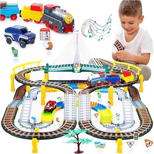 Kinderplay Elektrische trein met raceauto GRATIS LEVERING, Verzamelen, Speelgoed, Nieuw, Verzenden