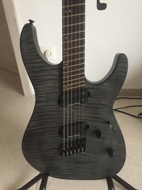 Guitare ESP LTD M-1000 Multi-Scale See Thru Black Satin, Muziek en Instrumenten, Snaarinstrumenten | Gitaren | Elektrisch, Zo goed als nieuw