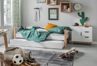 Infans Color kajuitbed - 90x200 - Wit/beuken, Kinderen en Baby's, Kinderkamer | Bedden