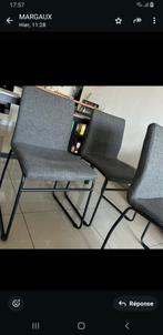 4 chaises tissus gris foncé, Enlèvement, Utilisé, Gris, Tissus