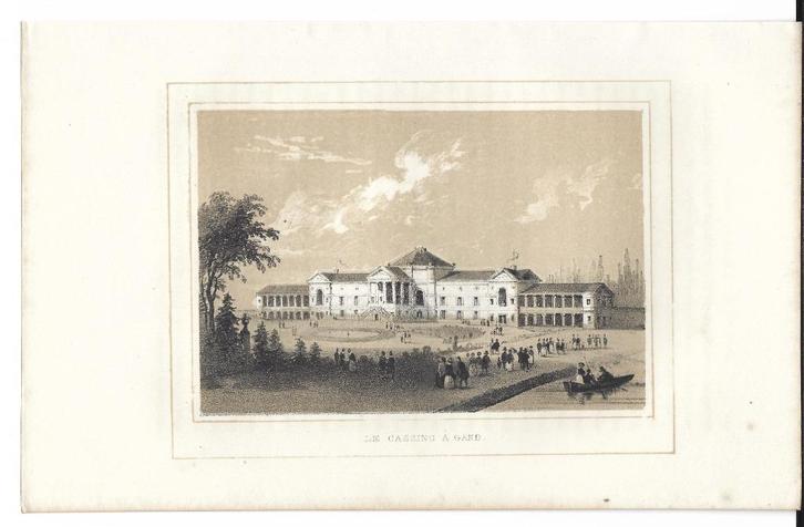 1844 - Gent - het Casino, Antiquités & Art, Art | Eaux-fortes & Gravures, Envoi