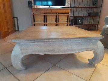 Table basse teck 1m x 1m hauteur 40cm