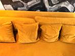 Velvet Zetel + poef, Huis en Inrichting, Zetels | Zetels, Ophalen, Gebruikt, 100 tot 125 cm, Driepersoons