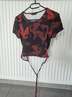 rode crop top met print, Comme neuf, Manches courtes, Taille 36 (S), Shein