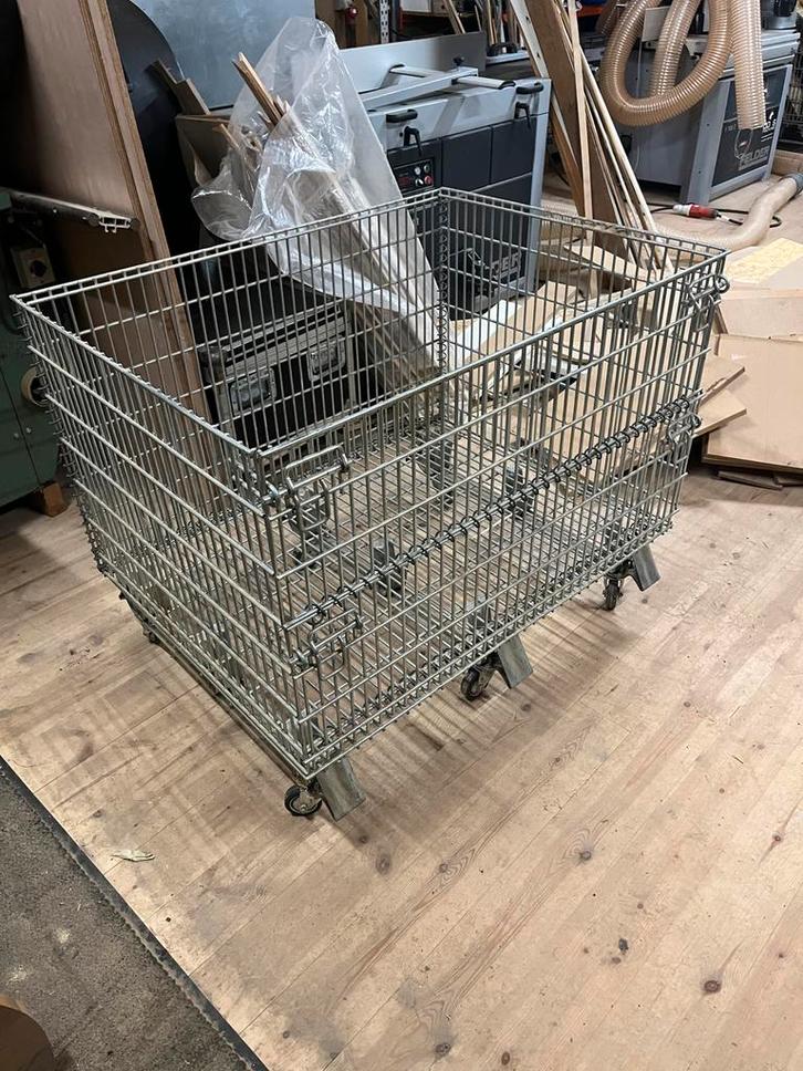 Magazijnkar - bak - krat op wielen, Doe-het-zelf en Bouw, Transportwagens, Gebruikt, Overige typen, 100 liter of meer, Ophalen
